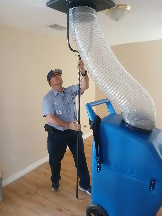 Mini Split Installation technician using HEPA equipment in Fort Mill